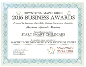 Voted the number one child care provider for Maple Ridge!
